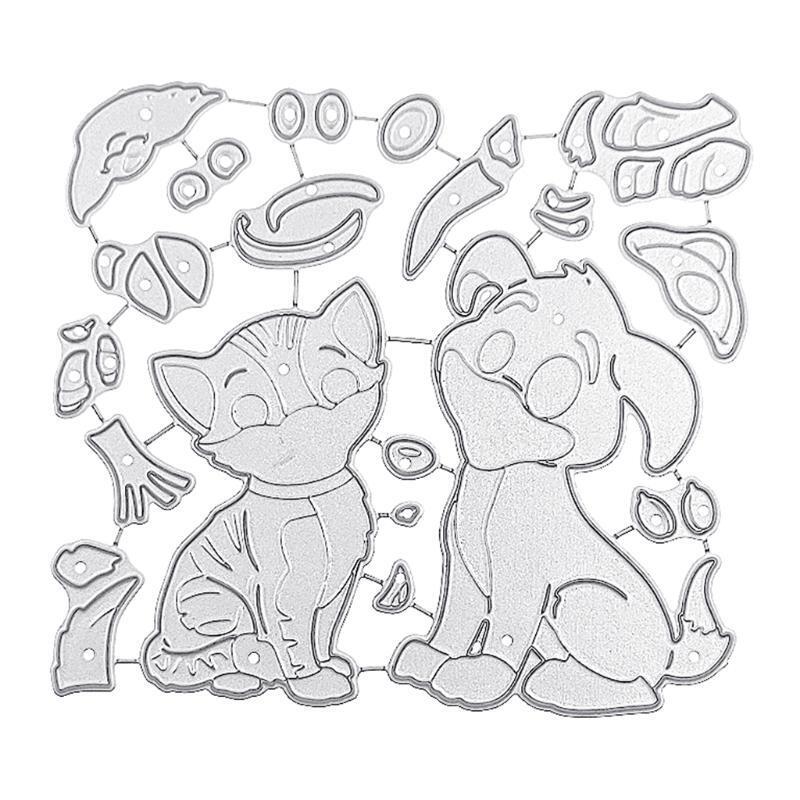 Cat and Dog Cutting Dies Set for Cards Scrapbooking and Stamps Album Card