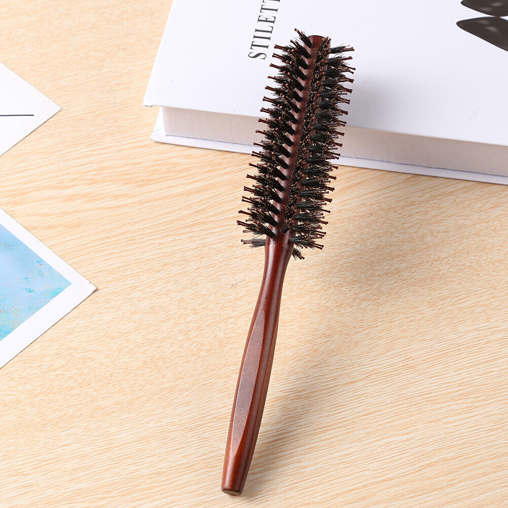 3 Sizes Anti Static Wood Bristle Hair Round Brush Hairdresser Styling