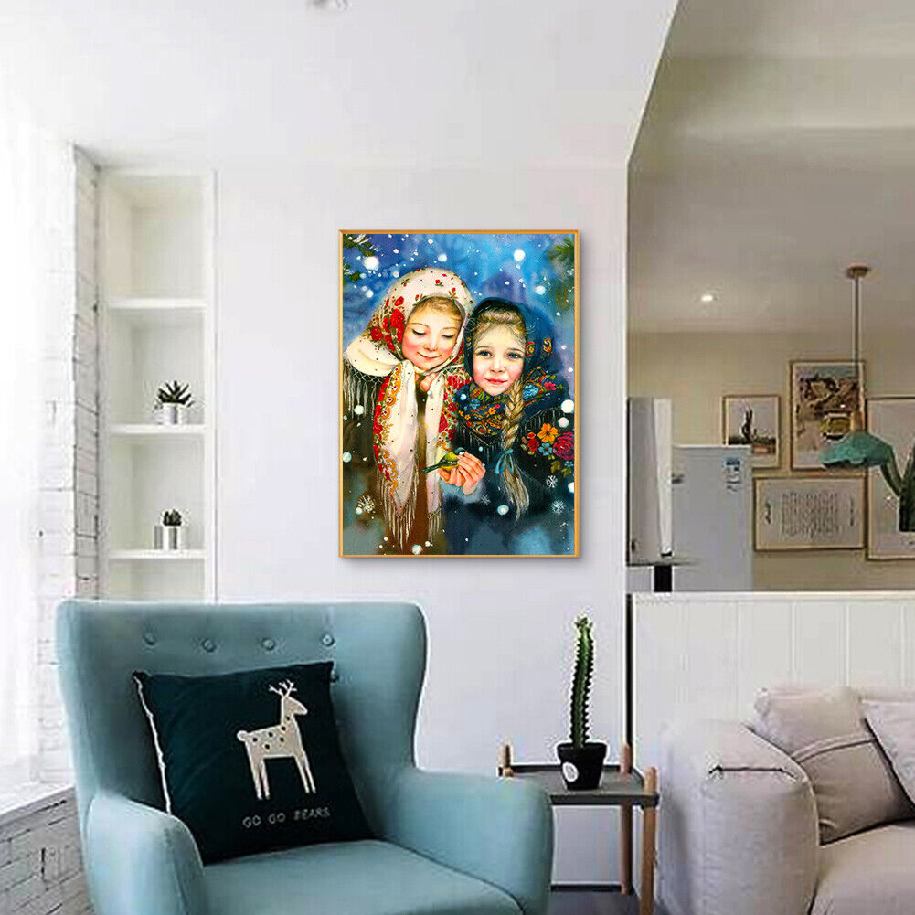 DIY Xmas Girls Full Drill Diamond Painting Mosaic Kit Bead Art Home Decor