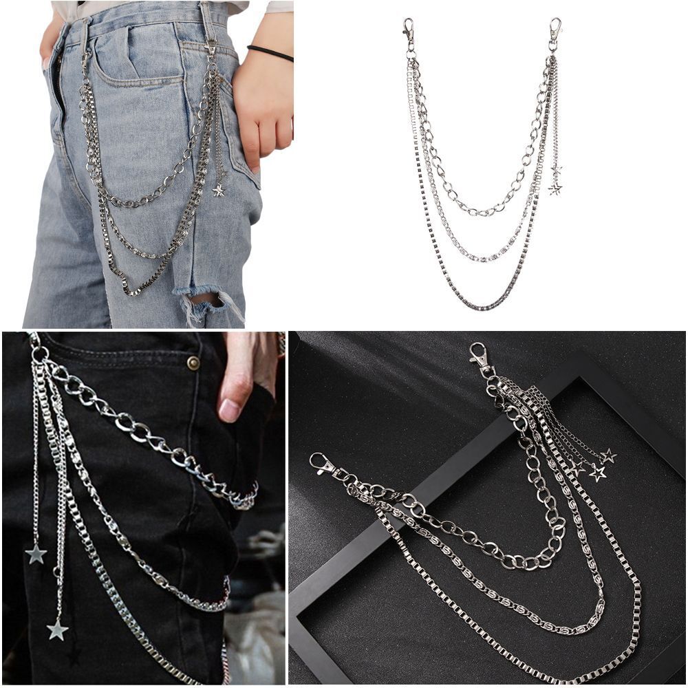 Hip-hop Jeans Chain Rivet Gothic Star Tassel Wallet Chain Rock Pants KeyChain