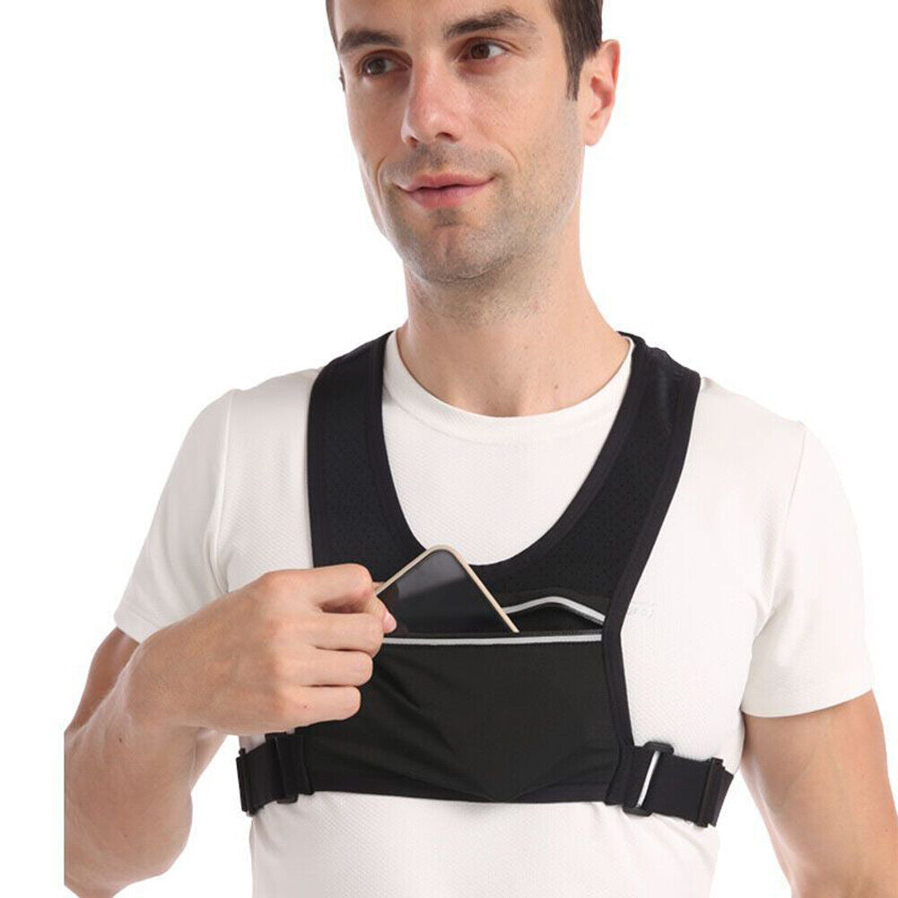 Men Women Reflective Cell Phone Undershirt Bag Breathable Running Vest Bags