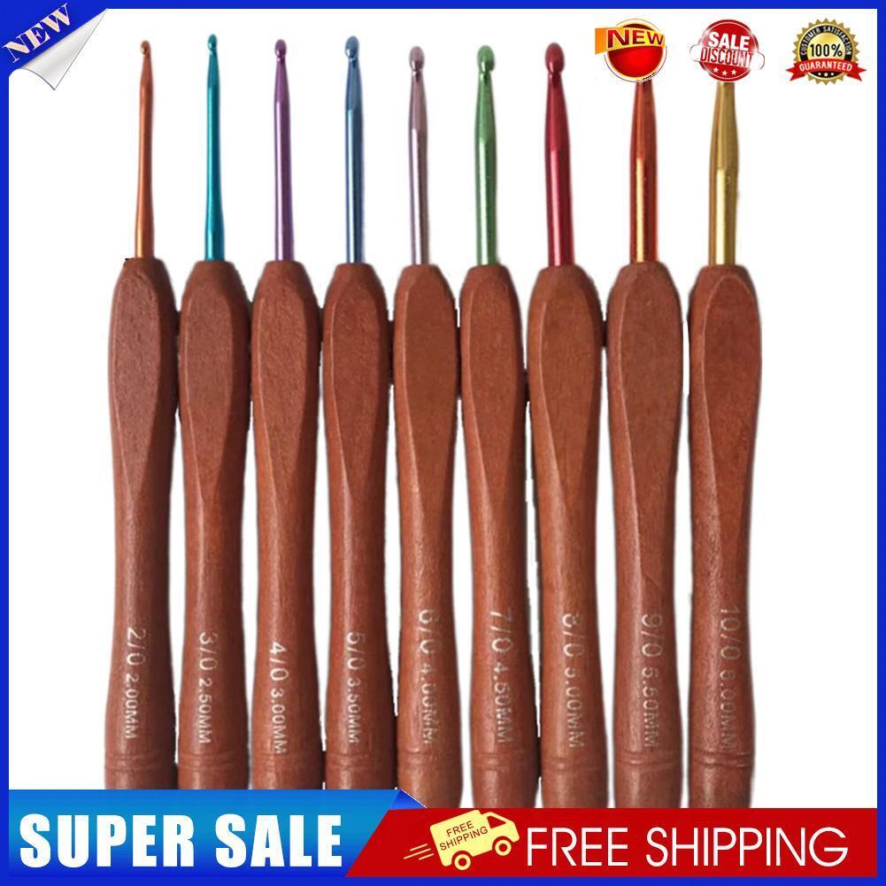 Wooden Handle Colorful Crochet Needle Knitting Sweater DIY Crochet Hook (A)