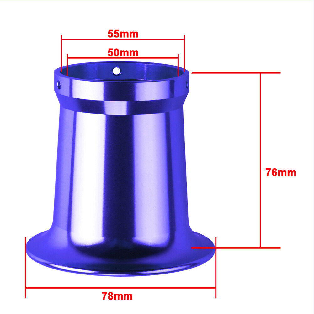 50mm Aluminum Alloy Velocity Stack for PWK 21/24/26/28/30mm Carb (Blue)
