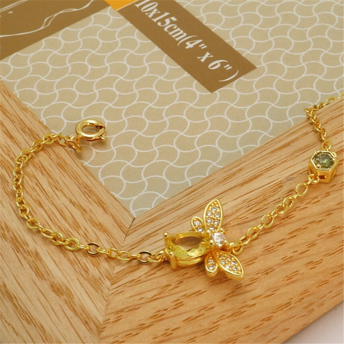 Copper Queen Of Bee Citrine Olivine Animal Pageant Bangle Bracelet Present