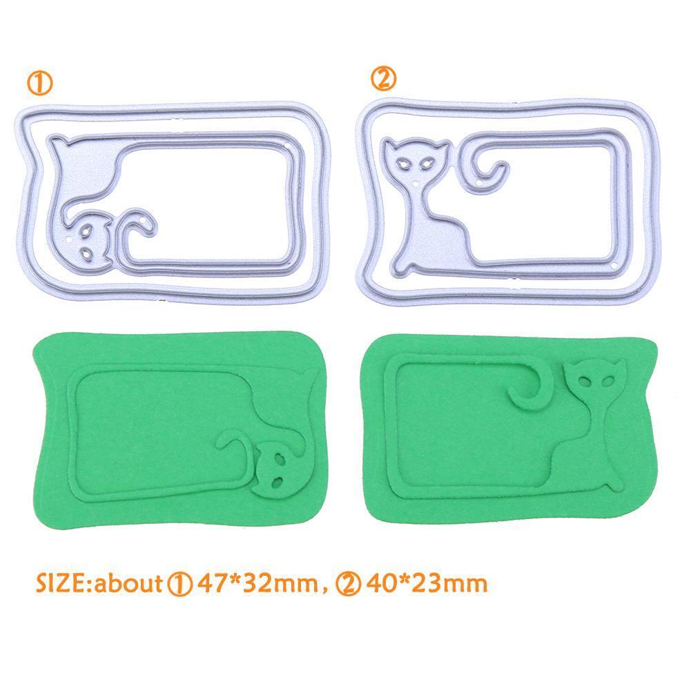 4pcs Cat Message Box Metal Cutting Die Scrapbooking Stencil DIY Album Decor