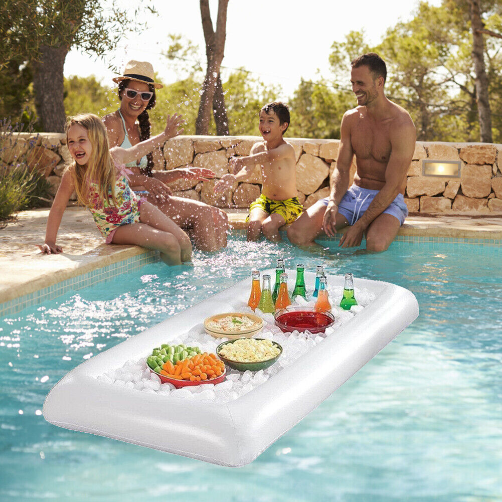 Beach Picnic Party Ice Bar Tray Summer Pool Salad Food Drink Inflatable Row