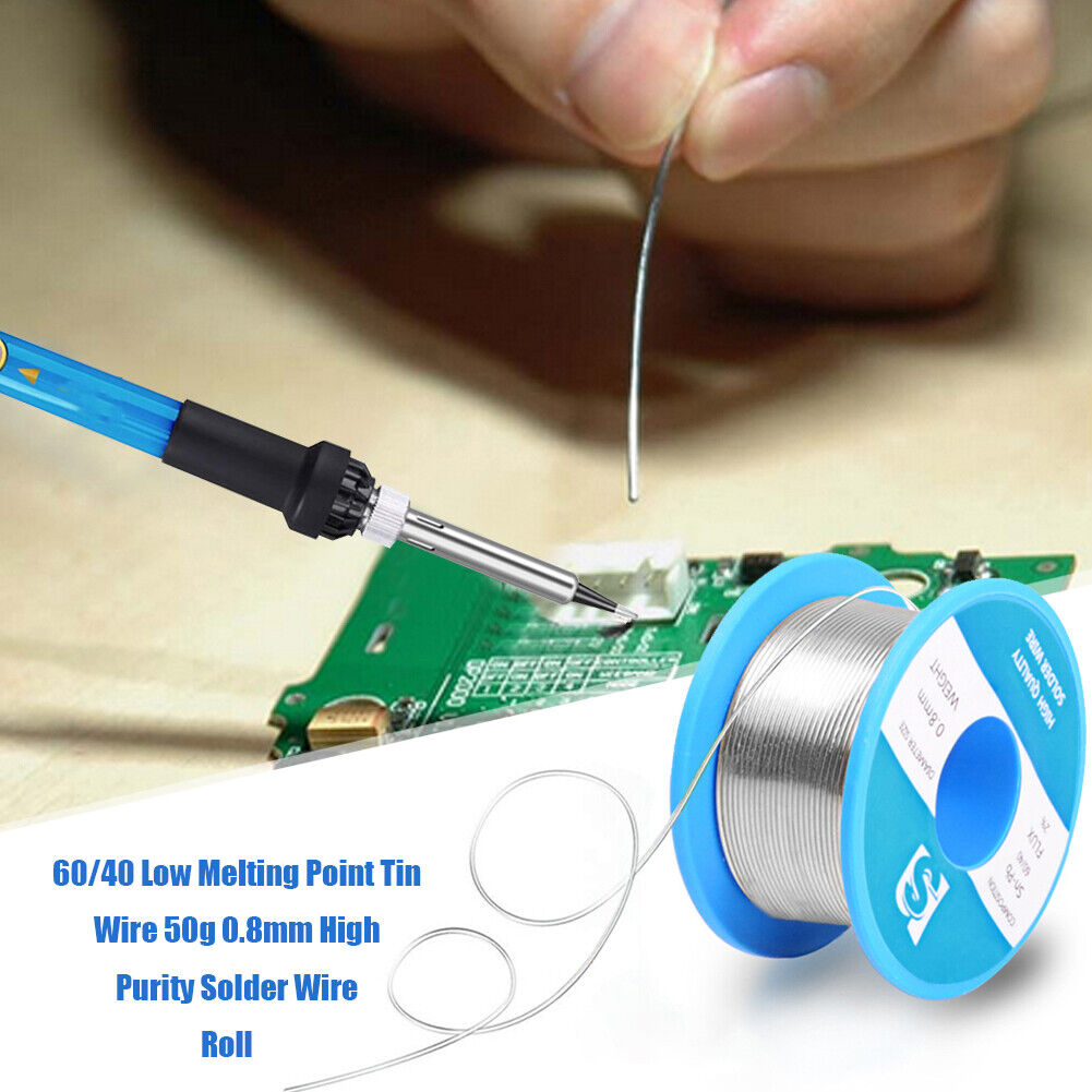 60/40 Low Melting Point Tin Wire 50g 0.8mm High Purity Solder Wire Roll