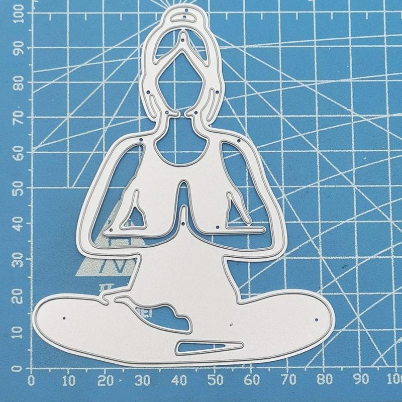 Practicing Yoga Metal Cutting Dies Stencil Scrapbooking DIY Album Stamp Emboss