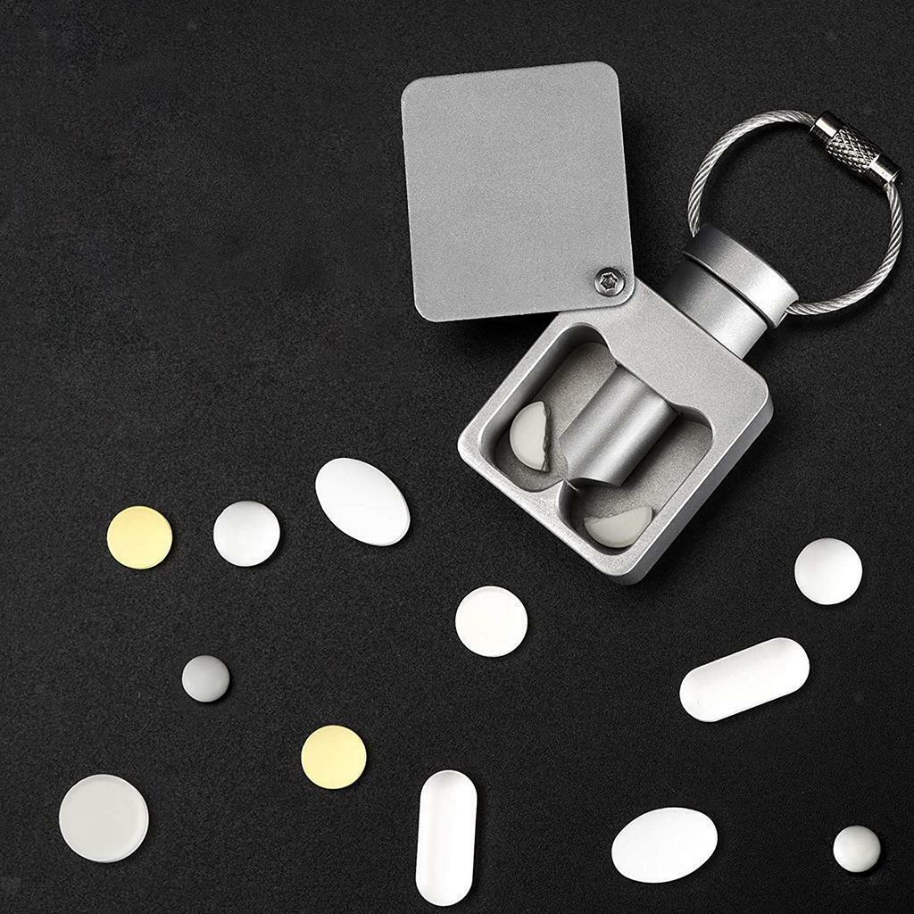 Aluminum Multifuntion Pill Box Medicine Holder Case for Outdoor