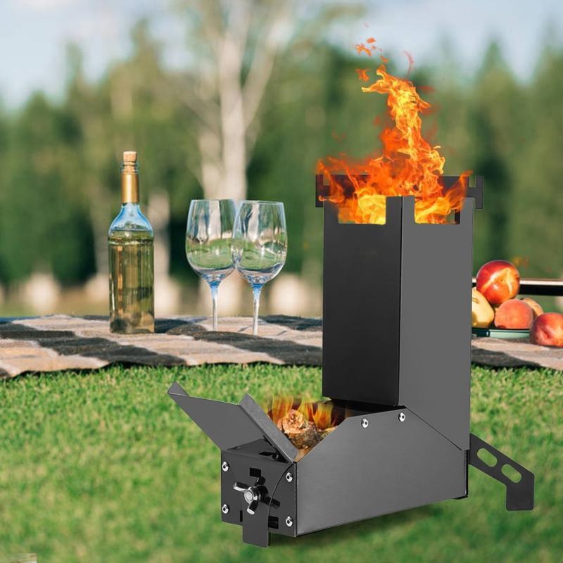 Wood Burning Folding Camp Stove Stainless Steel Backpacking Hiking Tent Stove