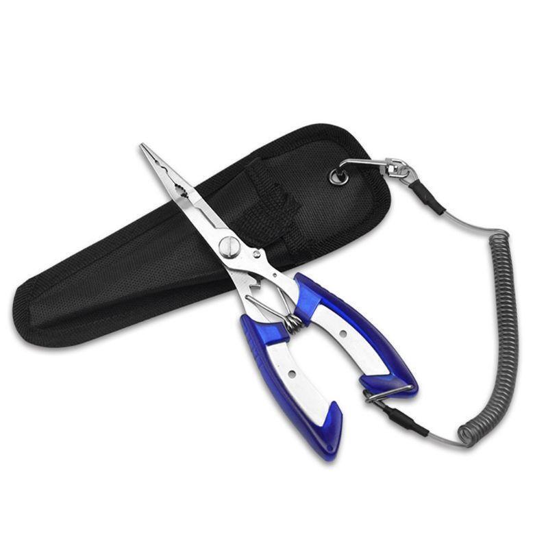 6.5" Fishing Pliers Split Ring Hook Remover Scissors Grips Fish Tackle Fishing