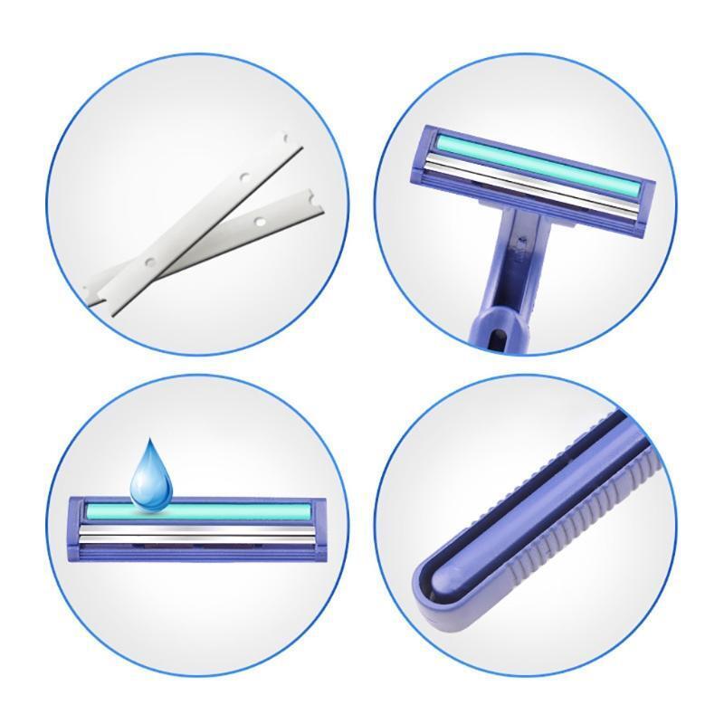 10 PCS Razor Blades Disposable Stainless Steel Shavers for Men Women