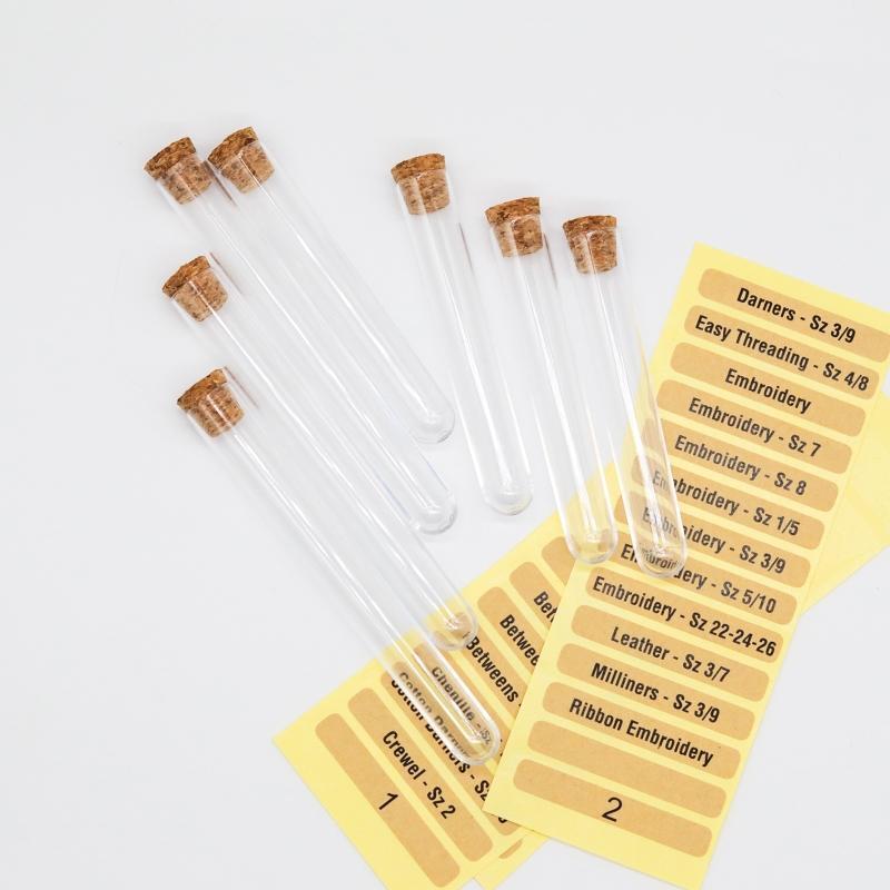 18Pcs Sewing Needles Storage Tubes with Labels Transparent Plastic Storage Case
