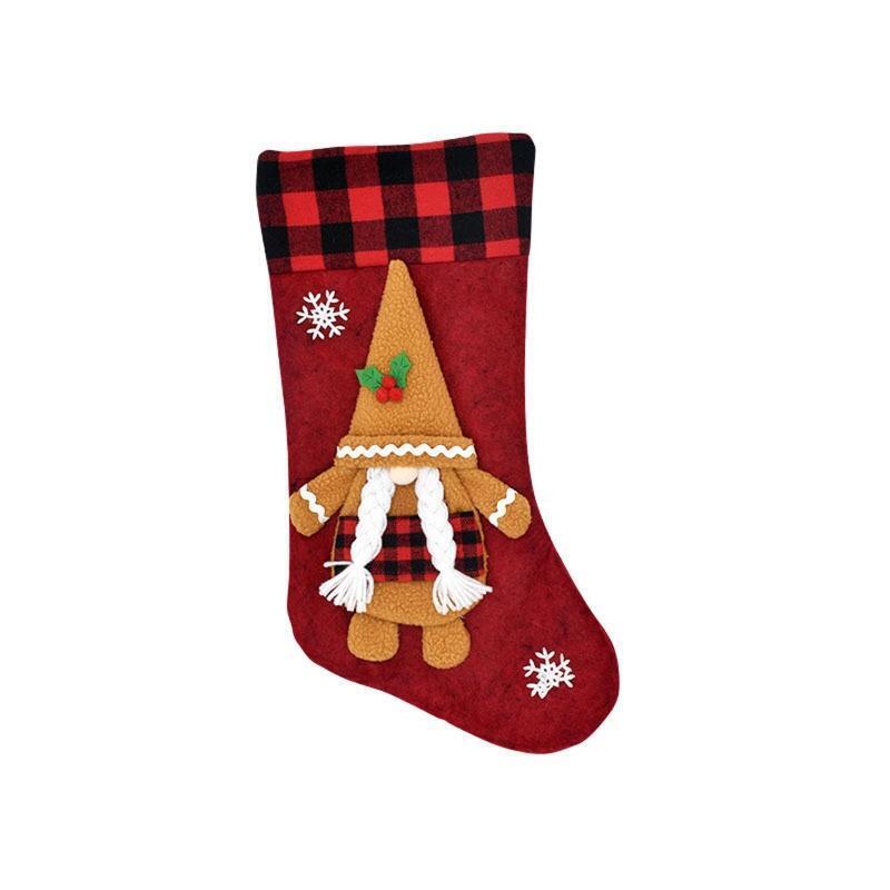 Christmas Gnome Stockings 3pcs/set Xmas Tree Decor Stuffed Gift Wrapping