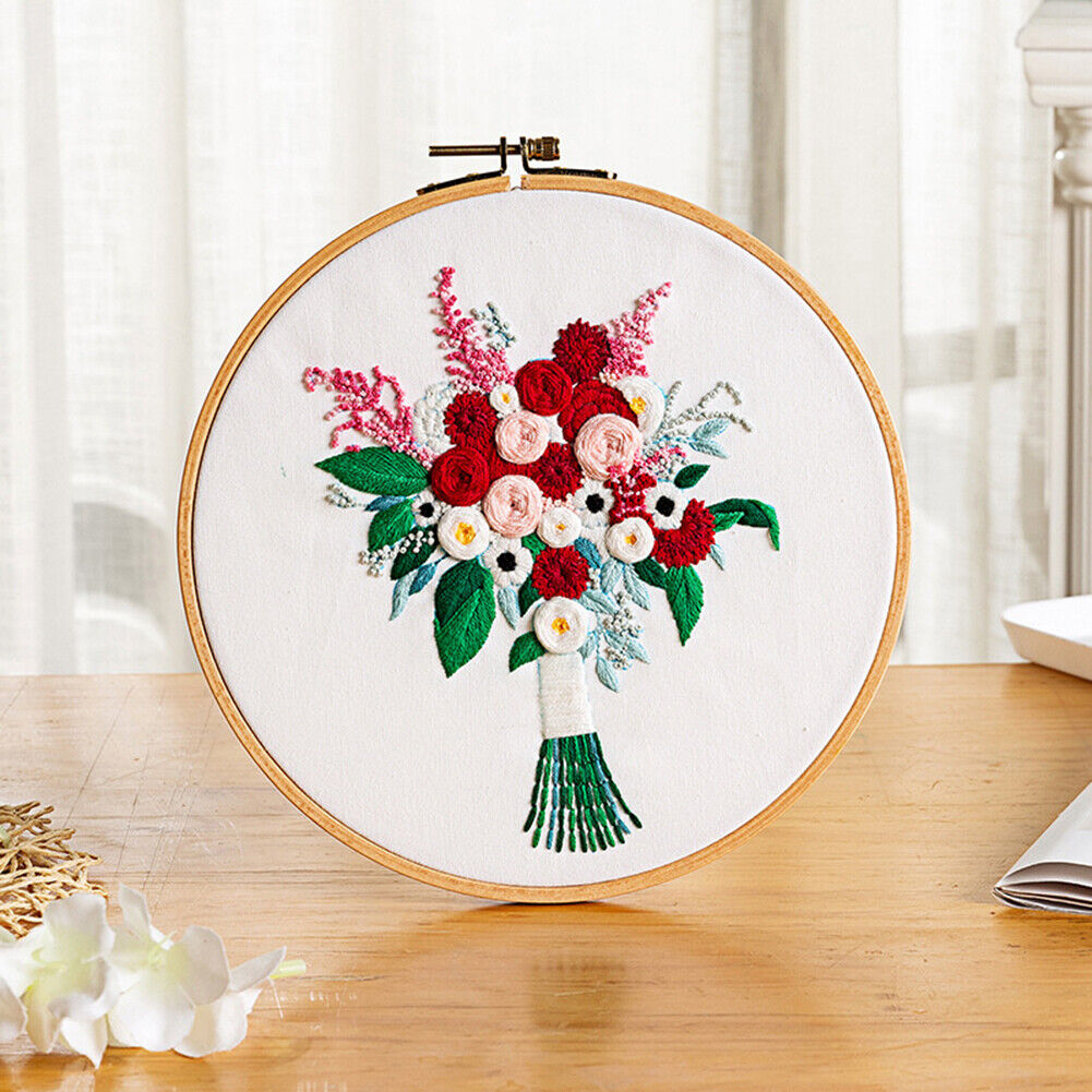 DIY Flowers Stamp Embroidery Craft Cross Stitch Kit Needlework (511217)