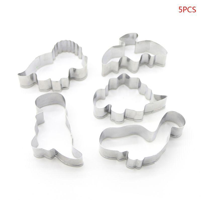 5Pcs/Set Stainless Steel Dinosaur Animal DIY Cookie Cutter Biscuit Mold Fondant