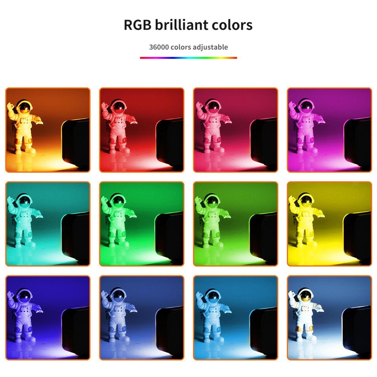 RGB Video Light 1/4 Screw Clamp Magnetic Travel Size 2000mAh for Photography