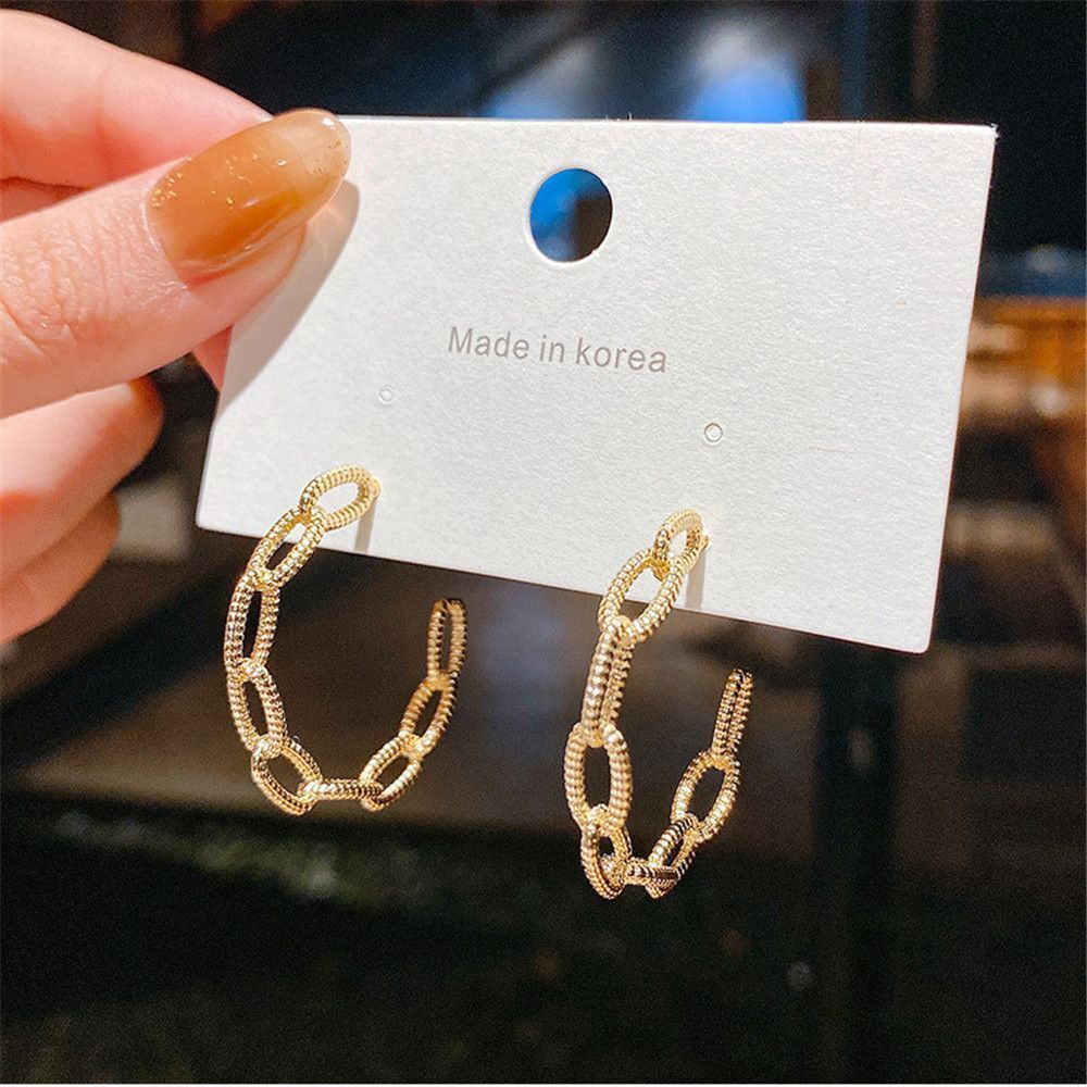 Women/ Girl Fashion Jewelry C Shaped Circle Earrings Metal Hoop For Women|Girl