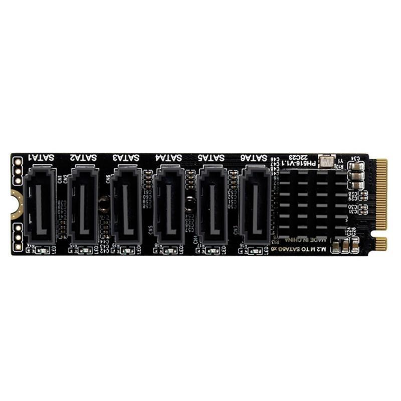 6-Port M.2 to Sata Riser Adapter Converter Card M2 to Sata3.0 Expansion Card