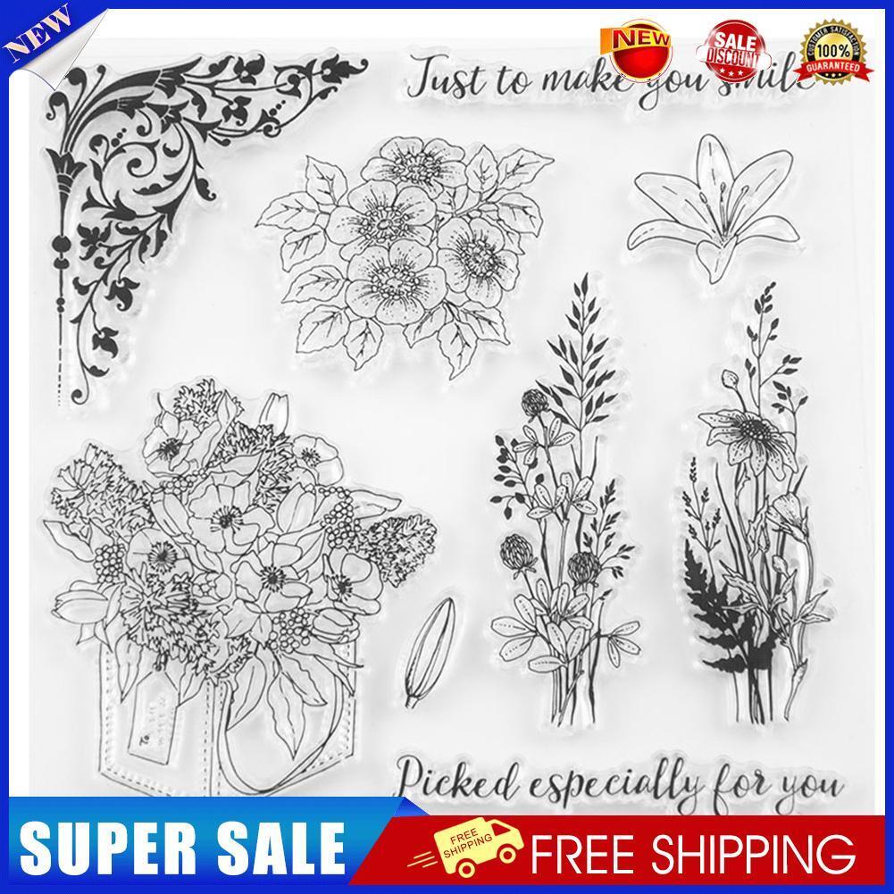 Flower Printed Silicone Transparent Seals Clear Stamps for DIY Scrapbooking