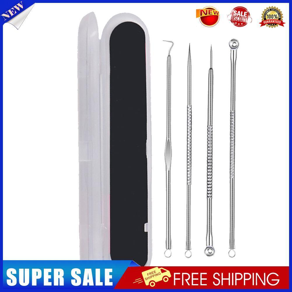 4pcs Stainless Steel Acne Removal Needle Blackhead Pore Cleaner Tools Set