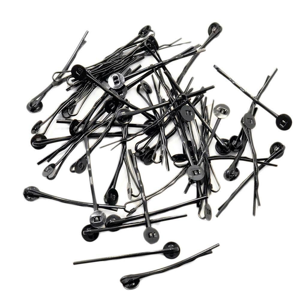 50x Black   Bezel Tray   Pin DIY Jewelry Making Findings