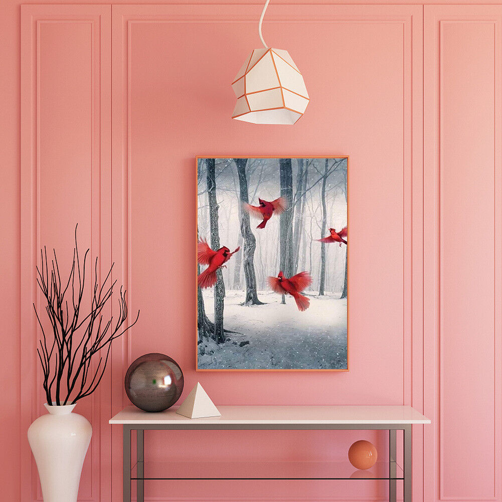 Red Birds Full Drill Diamond Painting 5D DIY Mosaic Picture for Bead Art