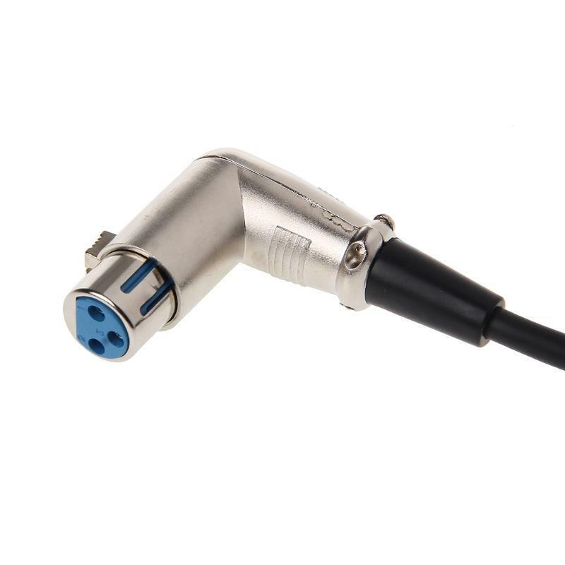 90 Degree Angled 3-Pin XLR Male To Female Audio Cable 0.2m For Microphone Mixer