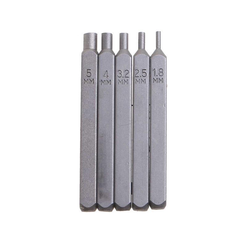 5 Pcs 1.8mm 2.5mm 3.2mm 4mm 5mm Metal Stamping Punches Kit DIY Jewelry Stamping