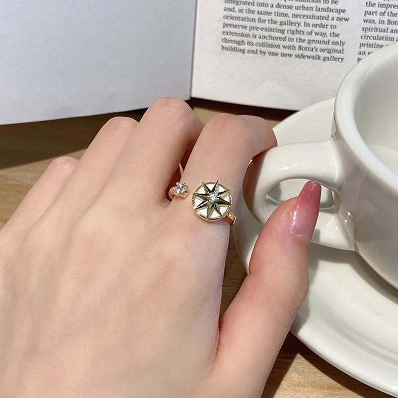 Rotatable Fashion Ring Anxiety Ring Fidget Ring Zirconia Spinner Ring for Women