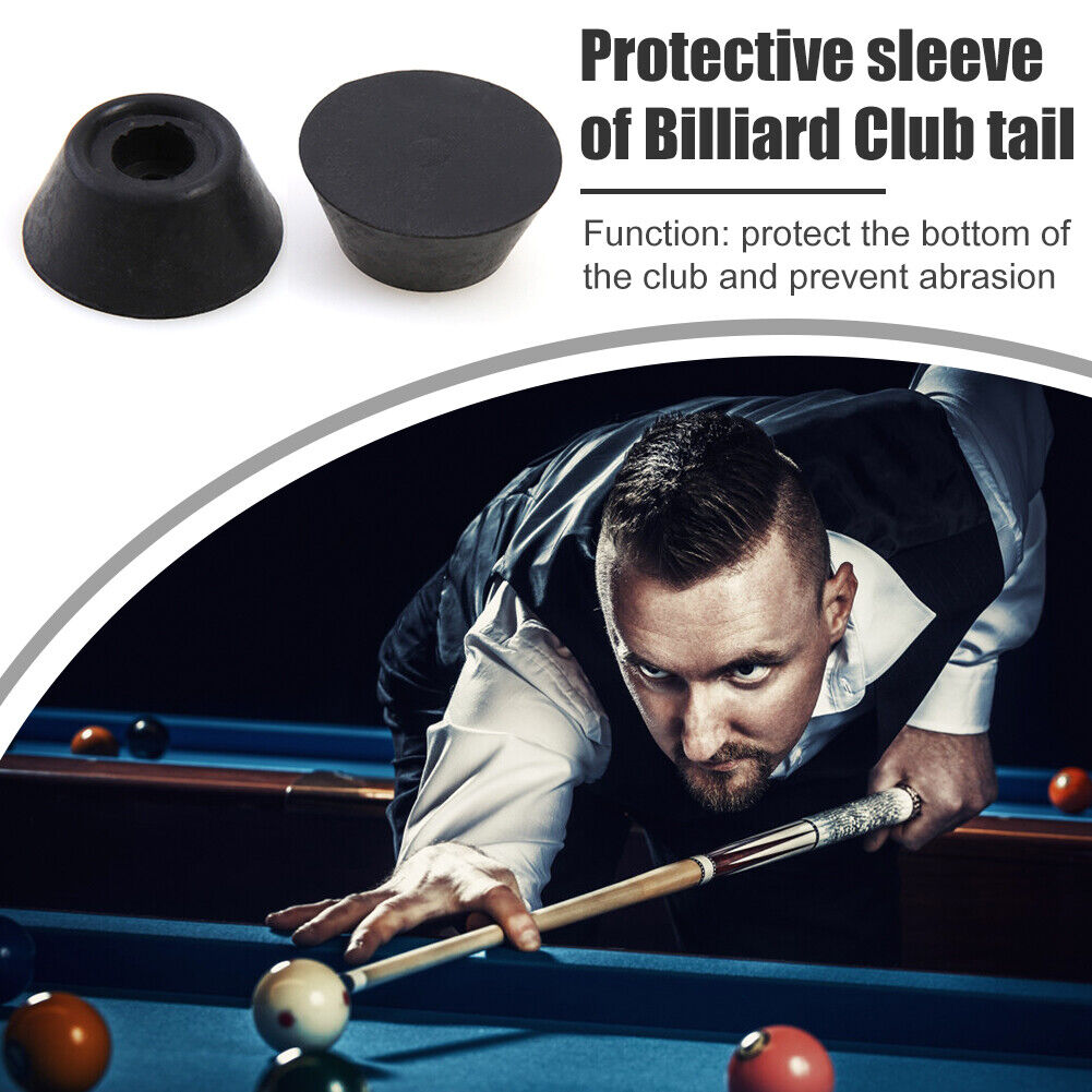 10pcs Rubber Pool Cue Tip Billiard Snooker Bottom Pole Tail Protector Cover