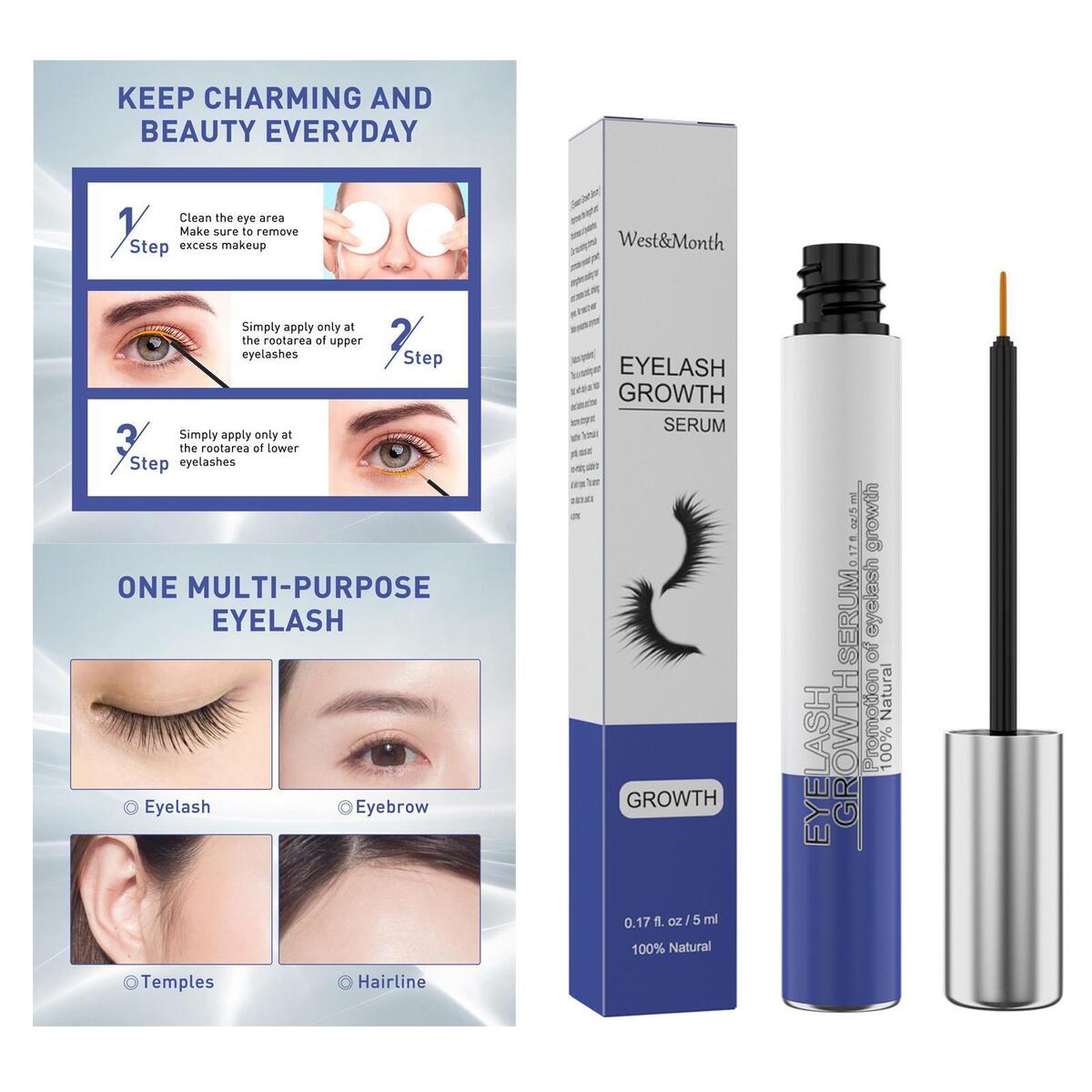 5ml Lash Growth Serum Eyebrow Enhancer Boosts Longer Natural  Eyelash  Serum