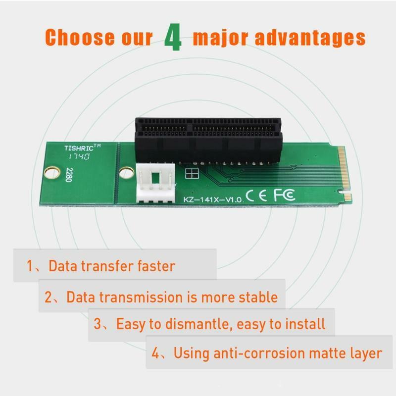 M2 NVME to PCIe X4 Converter with4 Pin Cable For PCI Express x1 to x16 Adapter