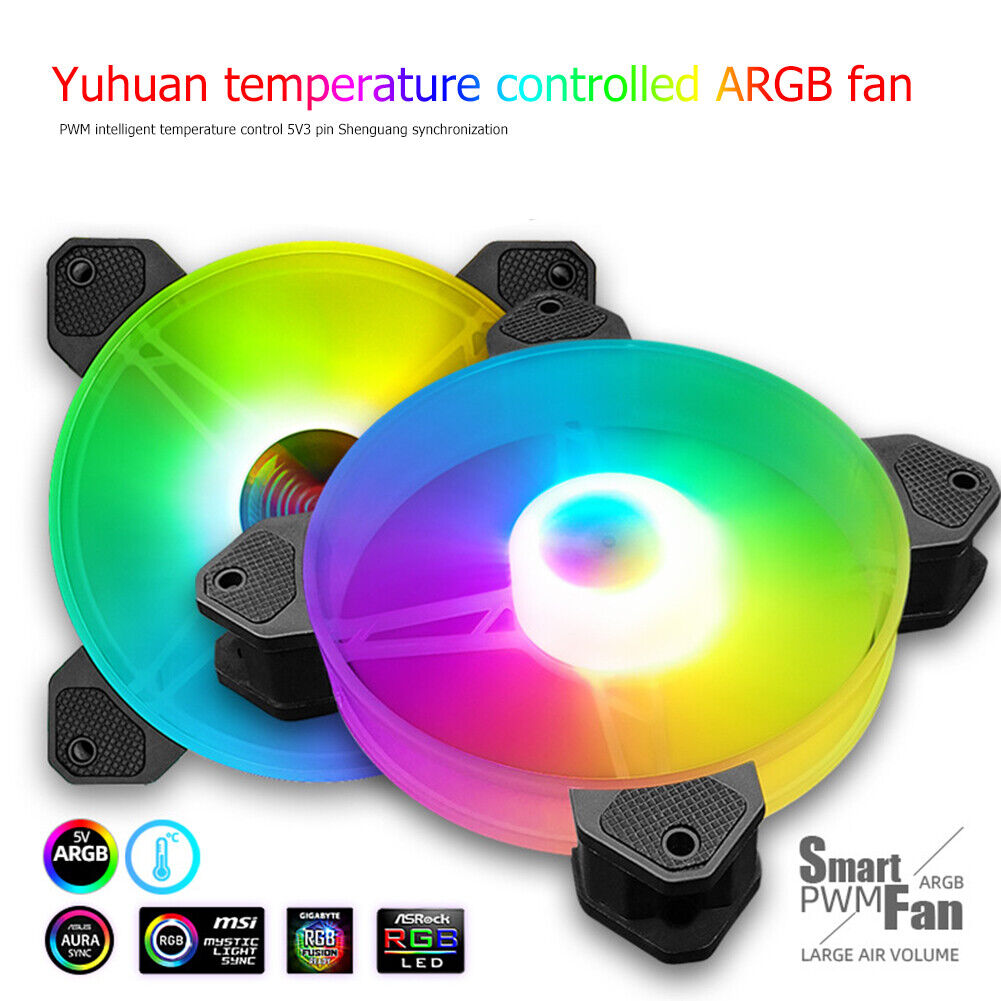 COOLMOON 12cm PC Case Fan Chassis CPU 5V 3Pin ARGB PWM Cooling Radiator