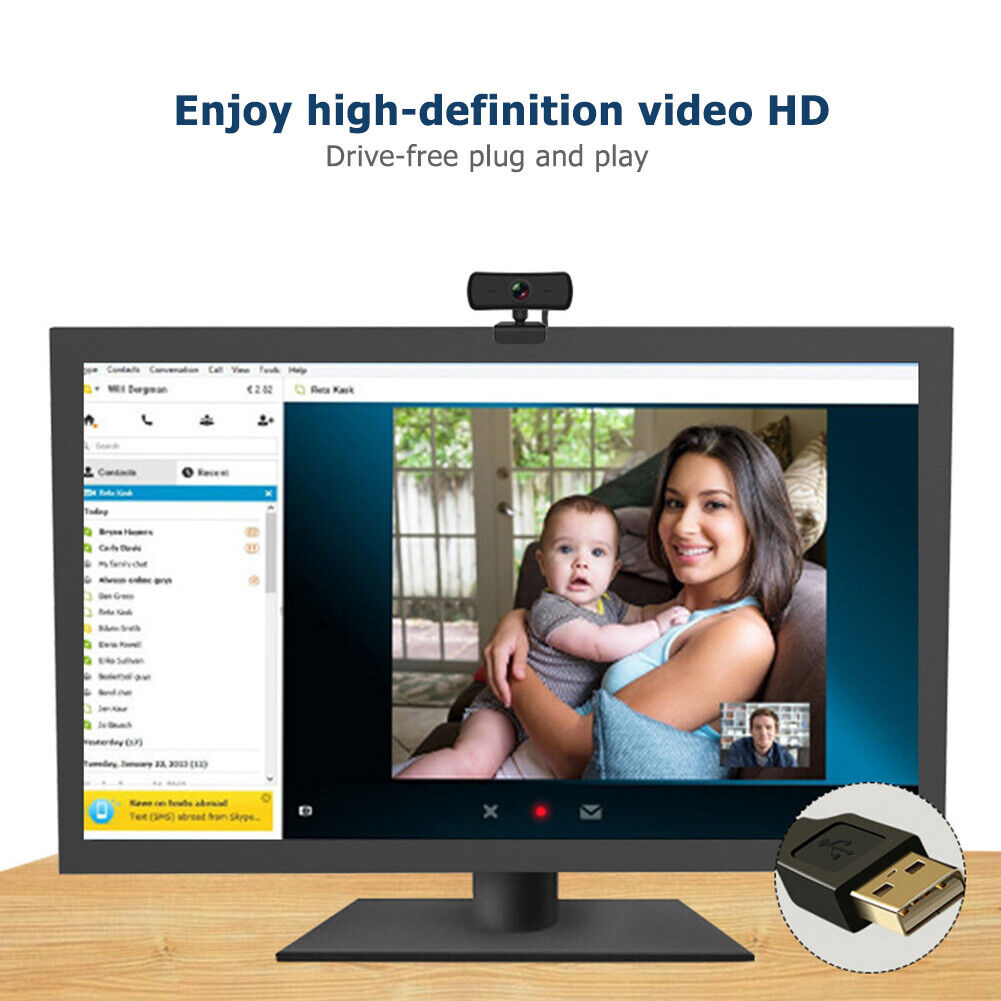 C3 Auto Focus 2K HD Webcam Desktop Computer Driver-Free USB 2.0 Web Camera