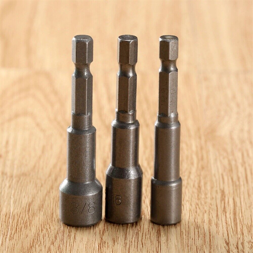 3Pcs Hex Socket Adapter Drill Bit Screwdriver Socket Nut Driver Setters Tool