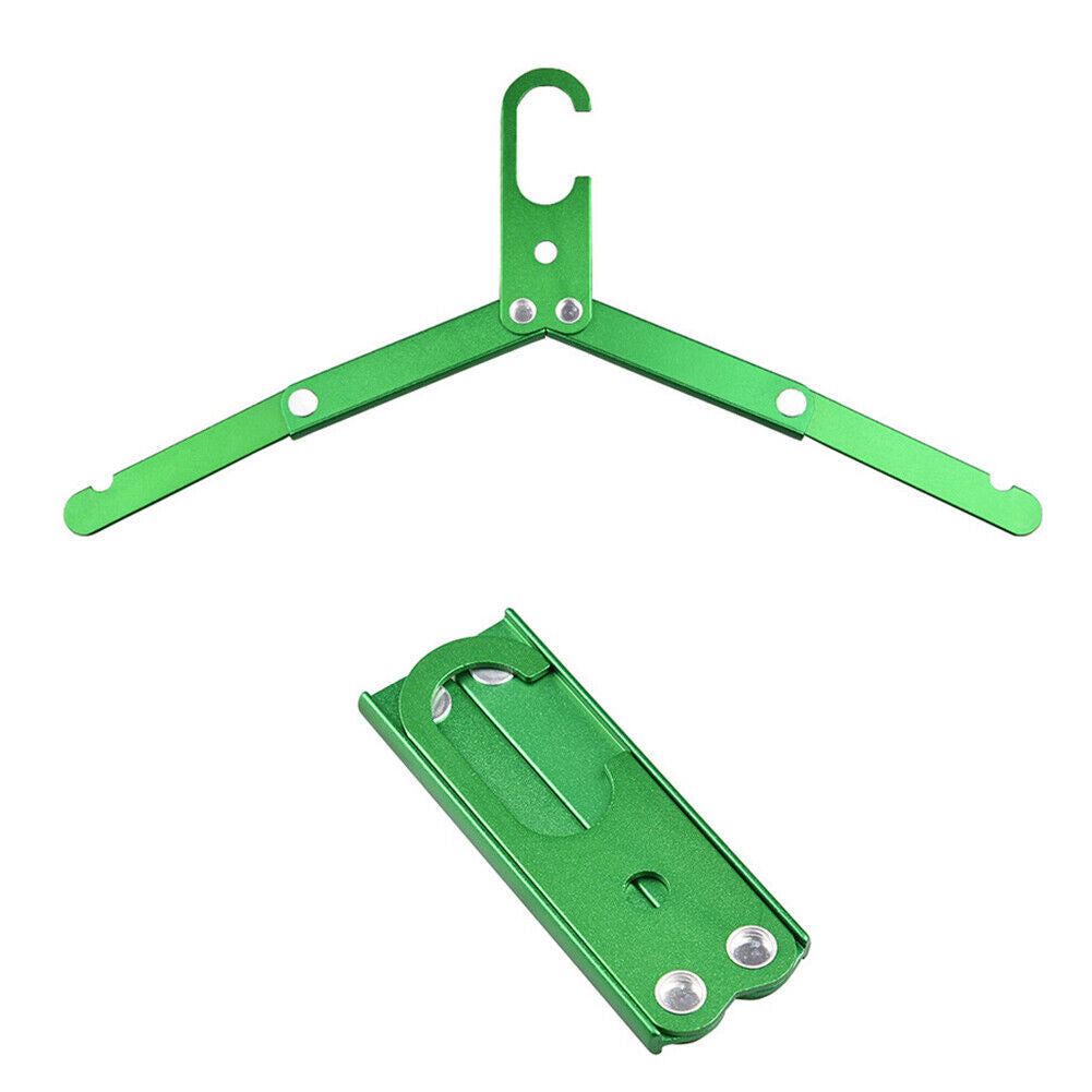 Aluminum Alloy Folding Coat Hanger Portable Clothes Drying Rack (Green)