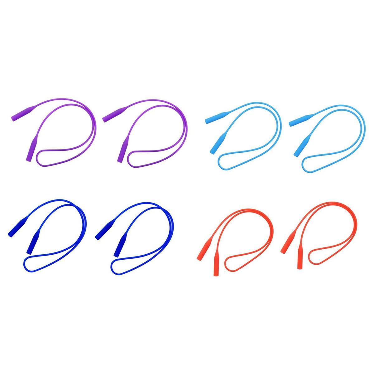 8pcs Elastic Silicone Eyewear Strap Sunglasses Non Slip Sports Band Holder
