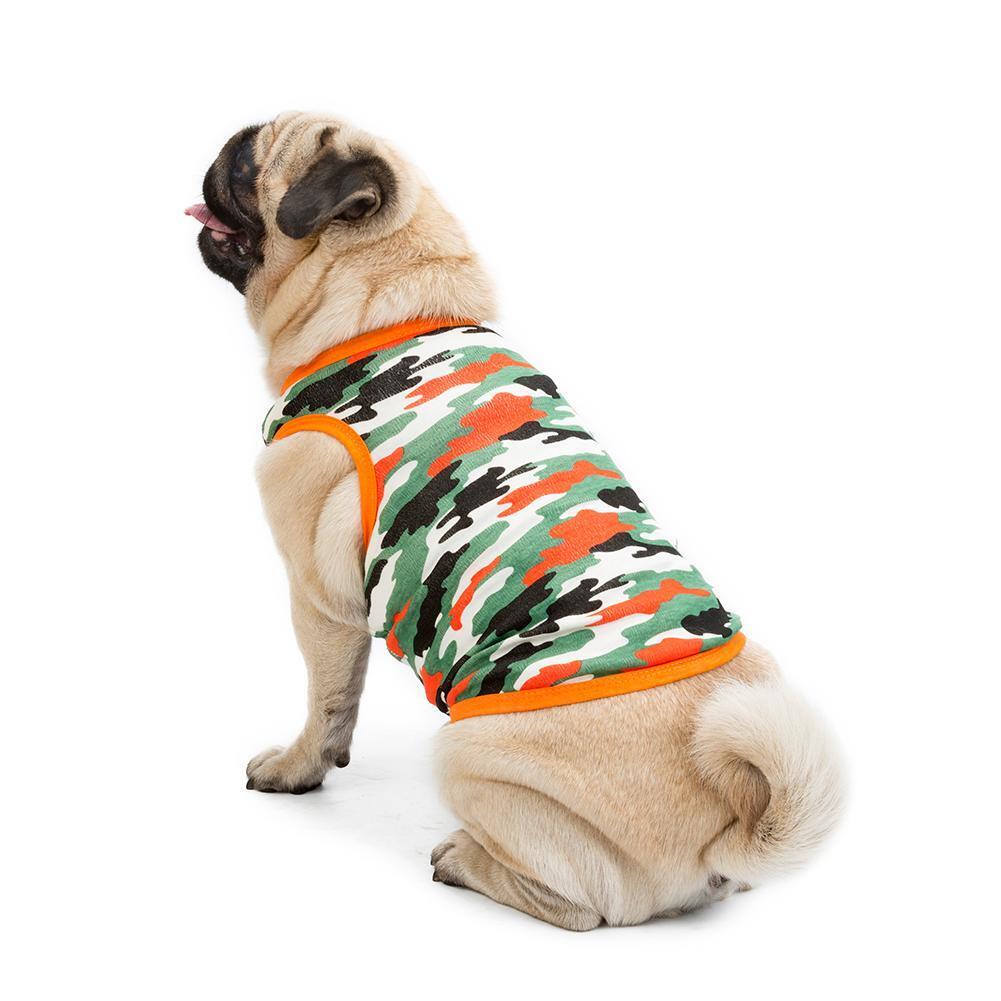 Camouflage Pet Shirt Clothes Spring Summer Dog Puppy Vest Outfit(Orange/S)