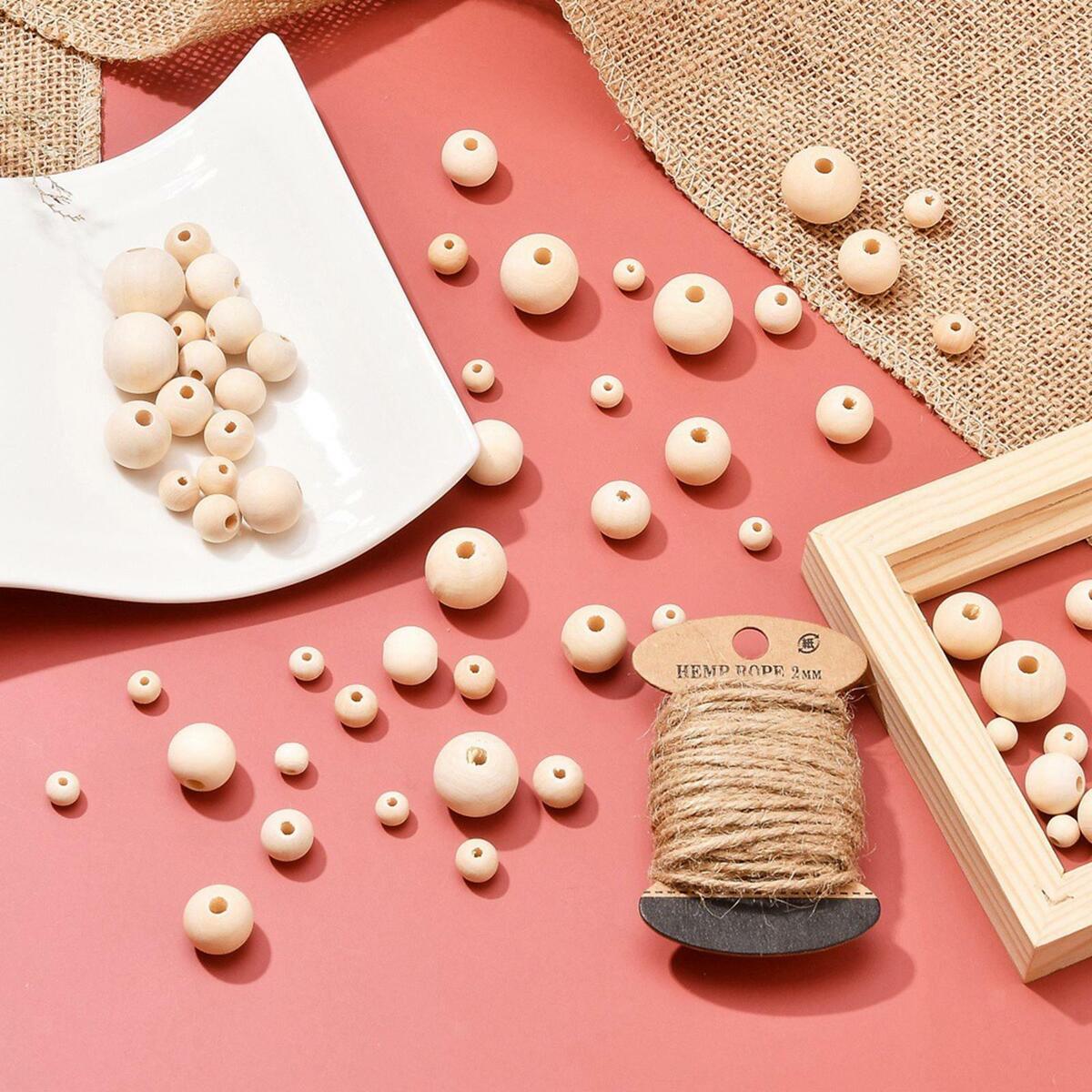 Wooden Round Spacer Bead  Supplies for Jewelry Making Farmhouse