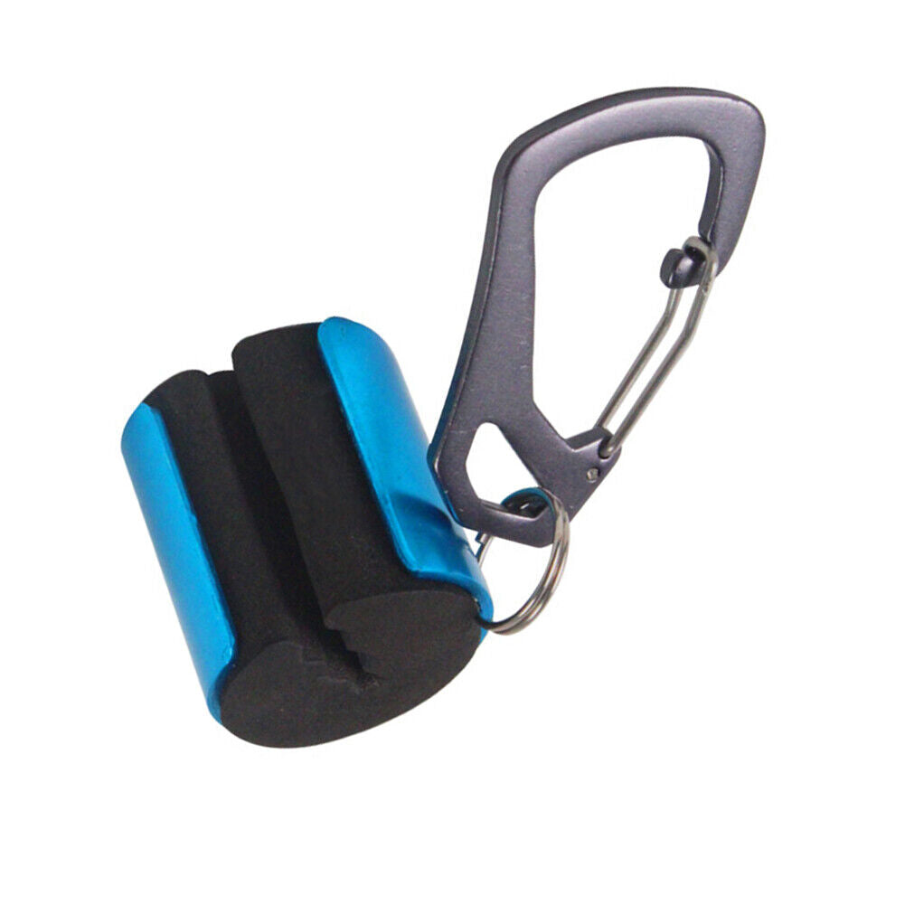 Portable Fishing Rod Hanging Clamp w/ Carabiner Fishing Pole Holder (Blue)