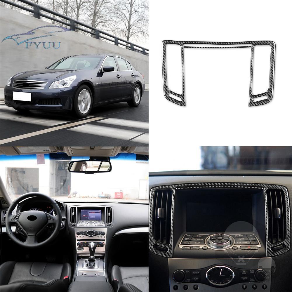 Carbon Fiber Car Middle Air Vent Outlet Cover Trim For 2007-2013 Infiniti G37