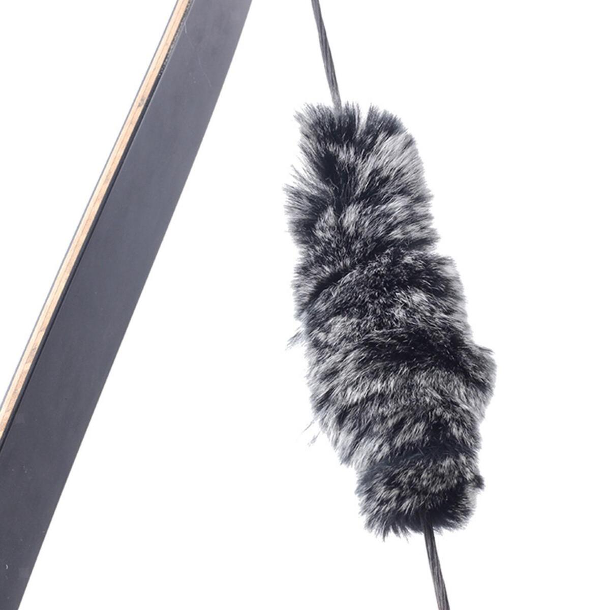2 Pcs Archery Bow String Silencer Simulation Rabbit Fur Durable for Shooting