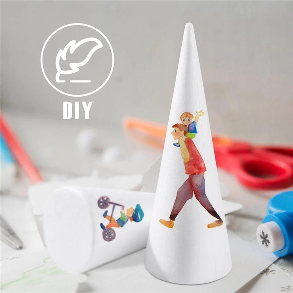 9Pcs Polystyrene Cones Blank  5 Sizes   Painting Foam