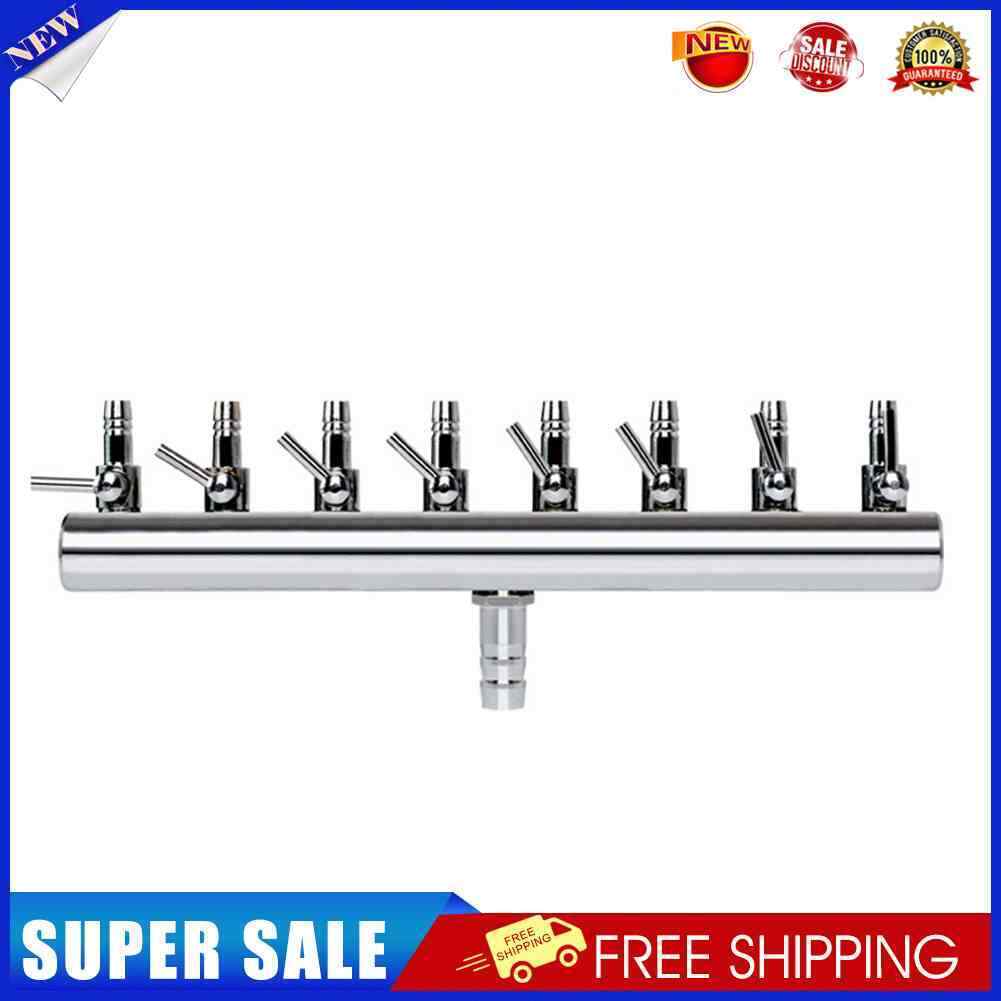 Air Oxygen Pump Aquarium Fish Tank Stainless Steel Splitter Hose (8 Ways)