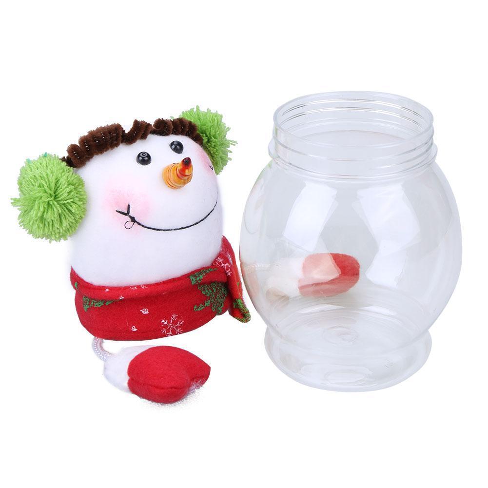 Creative Christmas Decor Cartoon Food Can Candy Jar Storage Box(Snowman)
