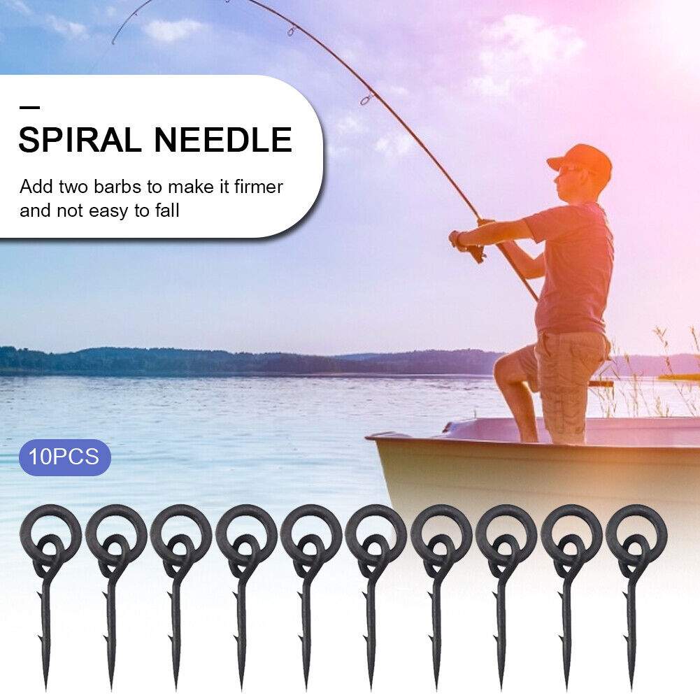 10x Bait Spike Hook Bait Sting Boilies Hair Rig Carp Fishing Tackle (7mm)