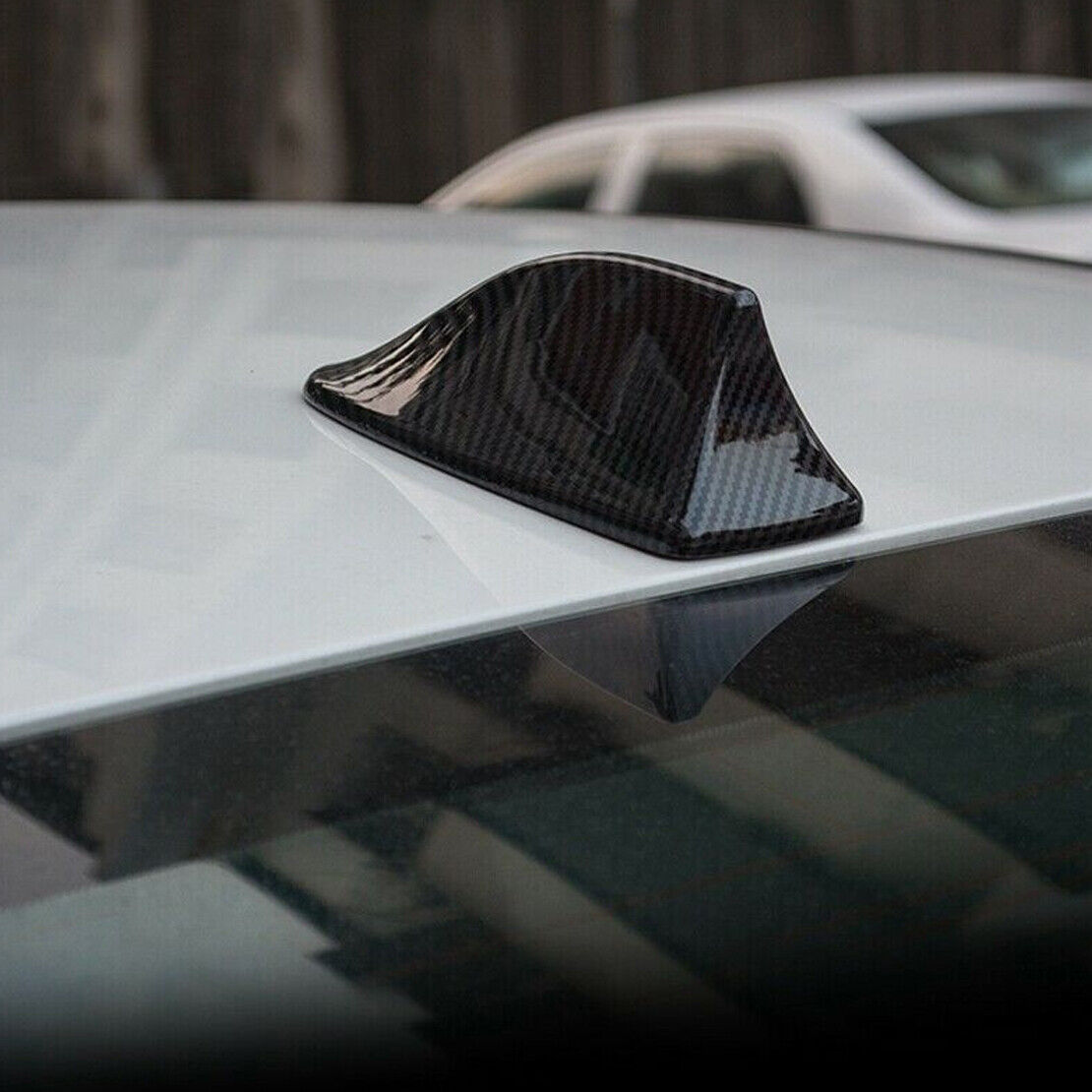 Carbon Fiber Style Roof Shark Fin Antenna Cover Decor Fit For Infiniti Q50 14-19