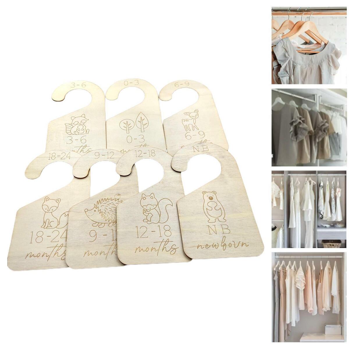 17pcs/set Wooden Newborn Baby Closet Dividers Wardrobe Nursery