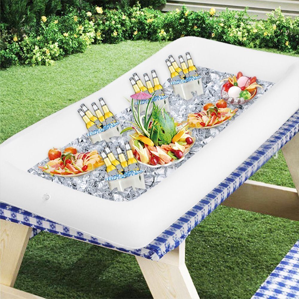 Pool Floating Tray Drink Float Food Fruit Containers Inflatable Ice Bucket